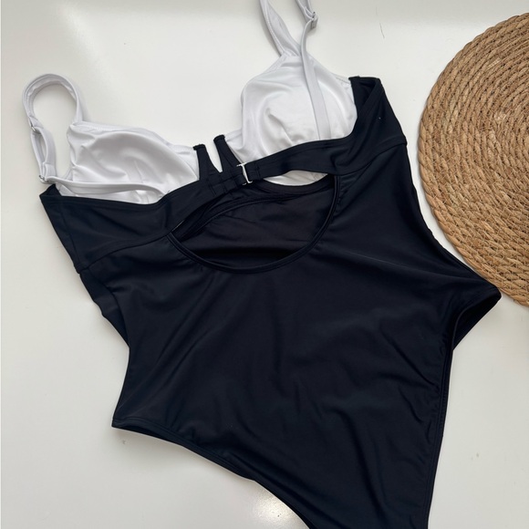 CUPSHE x JoJo Audrey V-Wire Colorblock One-Piece Swimsuit Size XL - Picture 8 of 12